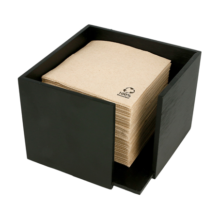 DISTRIBUTEUR SERVIETTES  13,5x13,5x10 CM NOIR BAMBOU (1 UNITÉ)