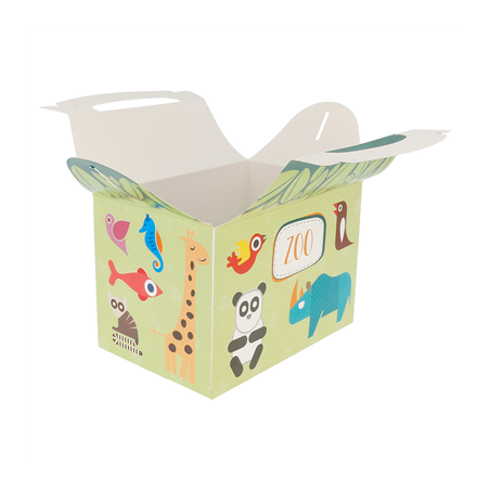 BOÎTES MENU ENFANT 'ZOO' 320 G/M2 15,50x10,50x17,50 CM QUADRICHROMIE CARTON (300 UNITÉ)