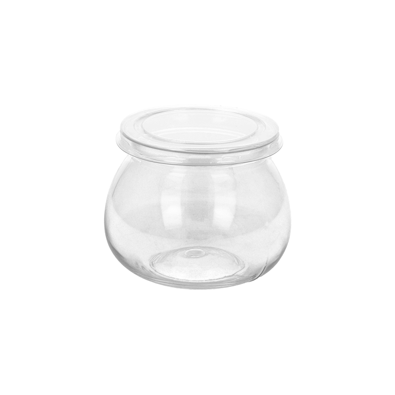 250 RÉCIPIENTS POUR CAILLÉ+COUVERCLES 140 ML Ø6x6,1 CM TRANSPARENT PET (250 UNITÉ)