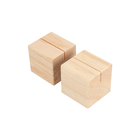 2 U. SUPPORTS CUBIQUES POUR ARDOISES  4,8 CM NATUREL BOIS (8 UNITÉ)