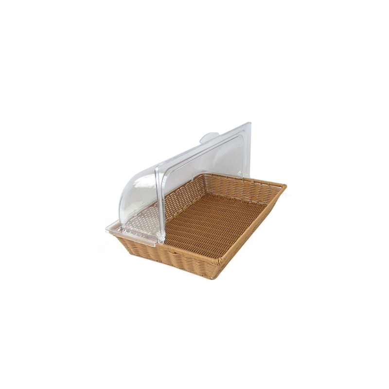 CORBEILLE SIMILAIRE OSIER AVEC COUPOLE GN 1/1   MARRON PP (1 UNITÉ)