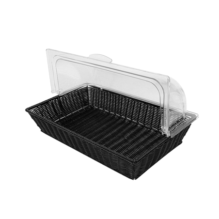 CORBEILLE SIMILAIRE OSIER AVEC COUPOLE GN 1/1   NOIR PP (1 UNITÉ)