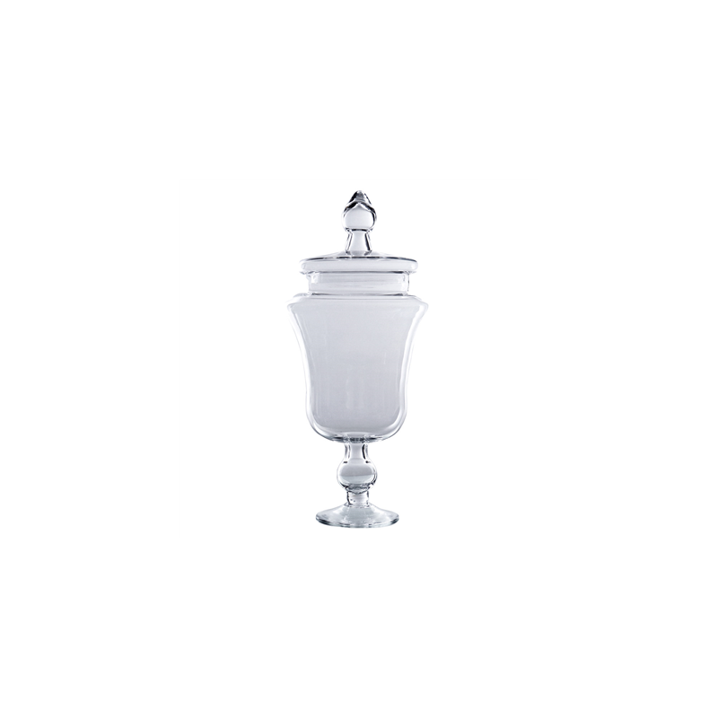 POT DÉCORATION AVEC COUVERCLE  Ø 15,3/20x49 CM TRANSPARENT VERRE (1 UNITÉ)