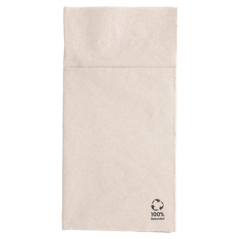 SERVIETTES KANGOUROU ECOLABEL 2 PLIS  18 G/M2 40x40 CM NATUREL OUATE RECYCLÉE (1000 UNITÉ)