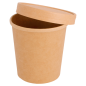 RÉCIPIENTS + COUVERCLES 480 ML - 16 oz 320 + 18 PE G/M2 Ø 9,8/7,5x10 CM NATUREL KRAFT (250 UNITÉ)