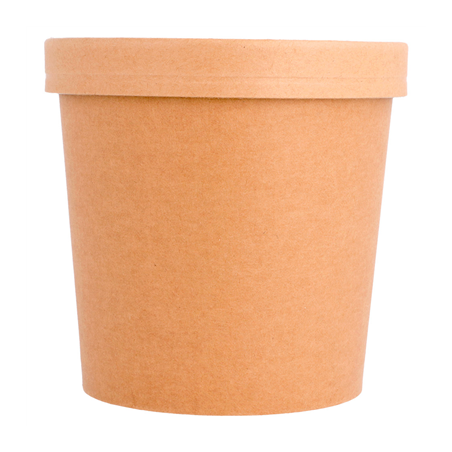 RÉCIPIENTS + COUVERCLES 780 ML - 26 oz 330 + 18 PE G/M2 Ø11,6/9,3x11 CM NATUREL KRAFT (250 UNITÉ)