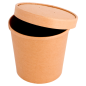 RÉCIPIENTS + COUVERCLES 780 ML - 26 oz 330 + 18 PE G/M2 Ø11,6/9,3x11 CM NATUREL KRAFT (250 UNITÉ)