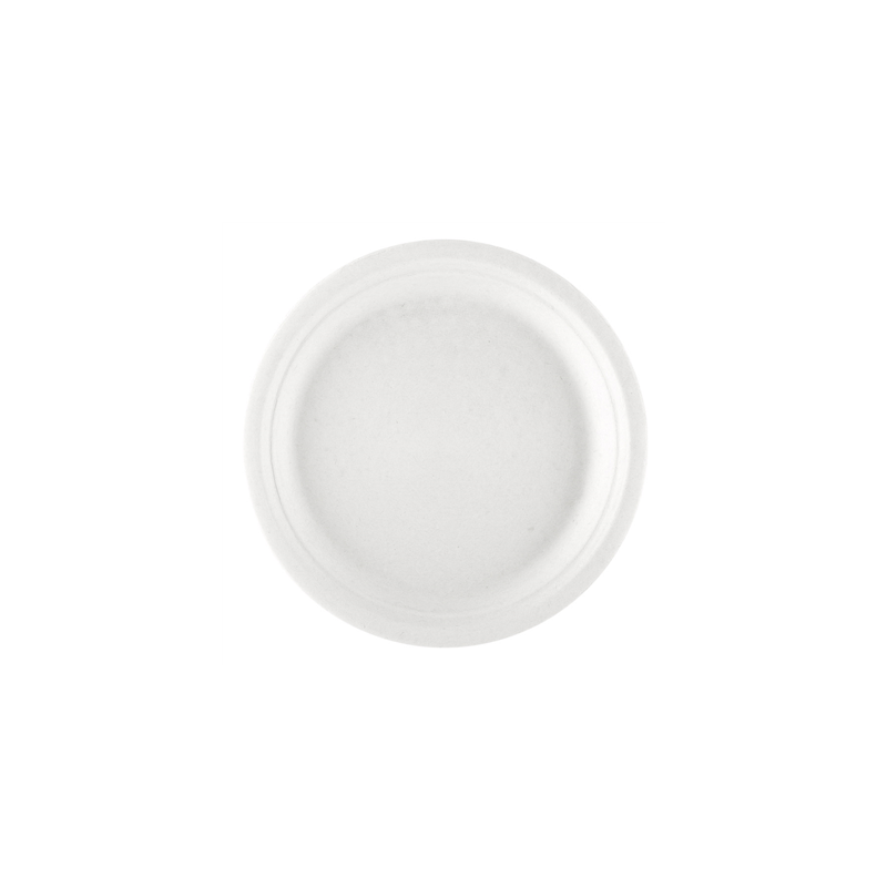 ASSIETTES 'BIONIC'  Ø 30x2,5 CM BLANC BAGASSE (200 UNITÉ)