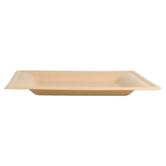 ASSIETTES CARRÉES 'BIONIC'  16x16x1 CM NATUREL BAGASSE (1000 UNITÉ)