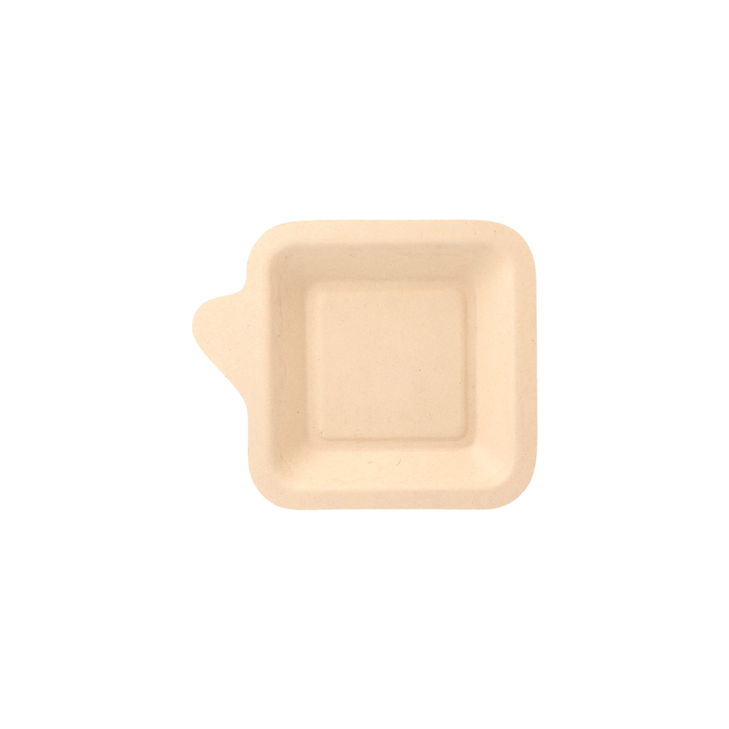 ASSIETTES CARRÉES 'BIONIC'  11x11x1,7 CM NATUREL BAGASSE (1000 UNITÉ)
