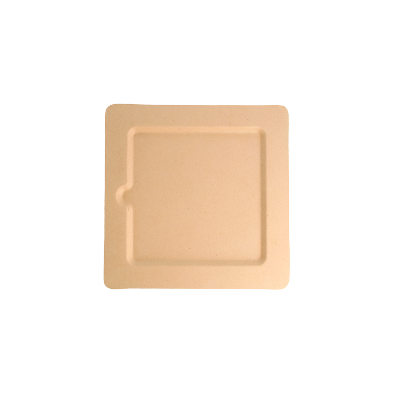 ASSIETTES CARRÉES 'BIONIC'  20x20x1 CM NATUREL BAGASSE (200 UNITÉ)