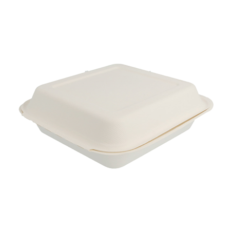 COQUILLES "M" 'BIONIC'  20x20x7,5 CM BLANC BAGASSE (250 UNITÉ)
