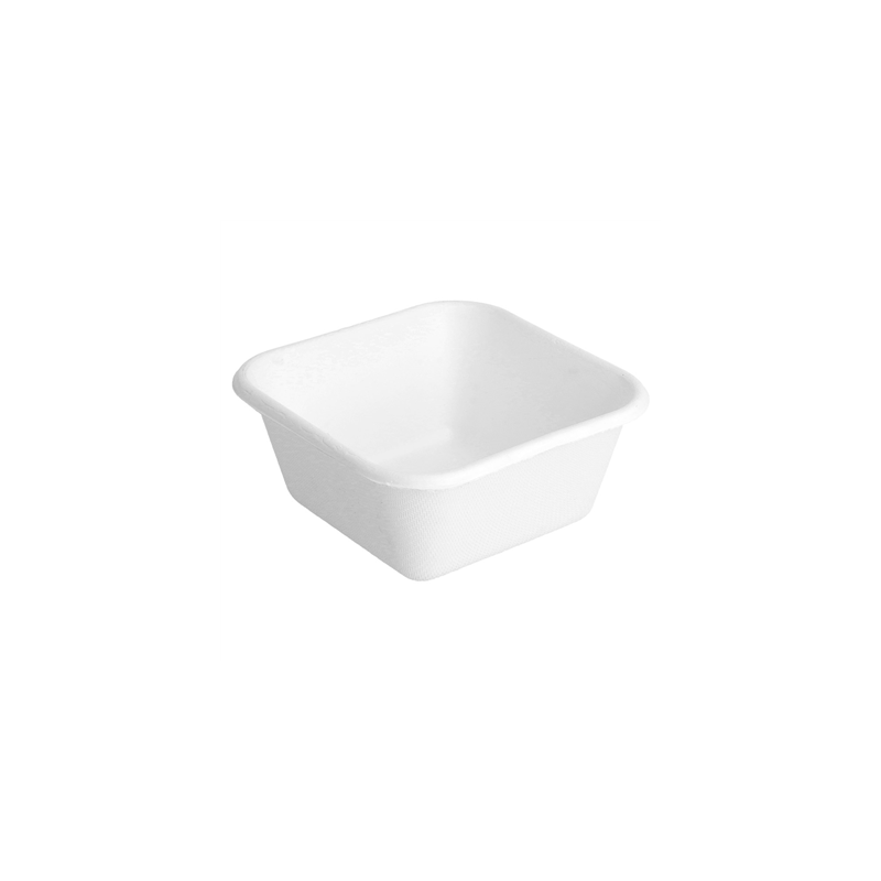 CONTENEURS 'BIONIC' 250 ML 9,5x9,5x4,3 CM BLANC BAGASSE (1000 UNITÉ)