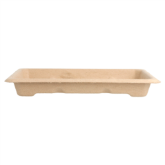 BOÎTES SUSHI 'BIONIC'  16,5x11,5x1,5 CM NATUREL BAGASSE (1000 UNITÉ)