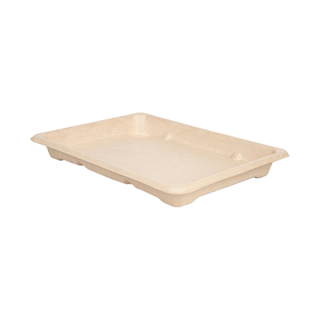 BOÎTES SUSHI 'BIONIC'  18,5x13x1,5 CM NATUREL BAGASSE (800 UNITÉ)