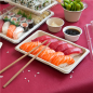 BOÎTES SUSHI 'BIONIC'  18,5x13x1,5 CM NATUREL BAGASSE (800 UNITÉ)
