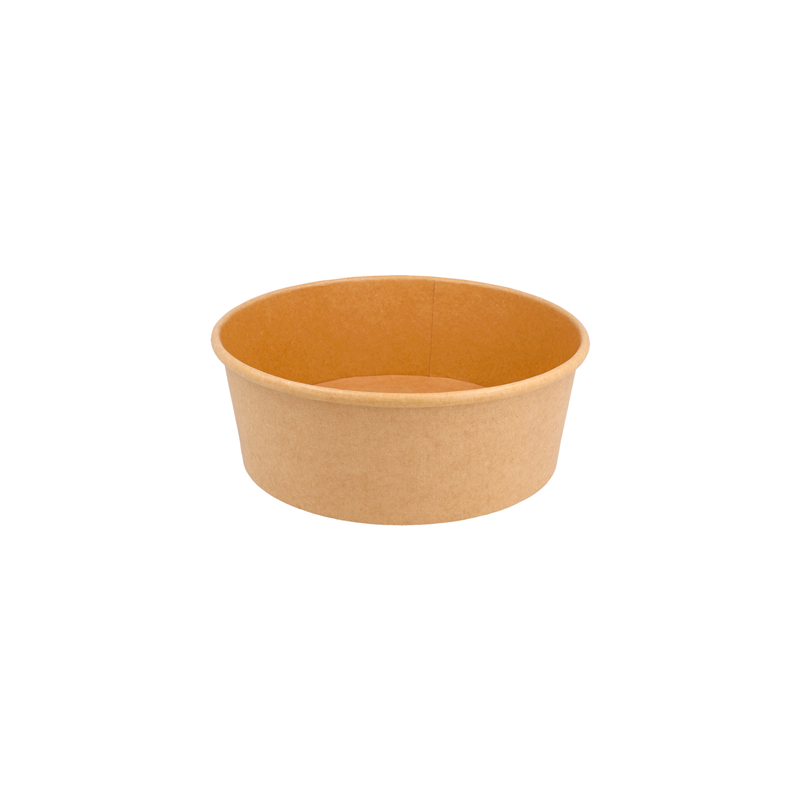 POTS SALADIERS 1300 ML - 43,3 oz 320 + 18 PE G/M2 Ø 18,4/16x6,6 CM NATUREL KRAFT (300 UNITÉ)