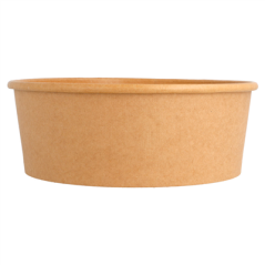 POTS SALADIERS 1300 ML - 43,3 oz 320 + 18 PE G/M2 Ø 18,4/16x6,6 CM NATUREL KRAFT (300 UNITÉ)