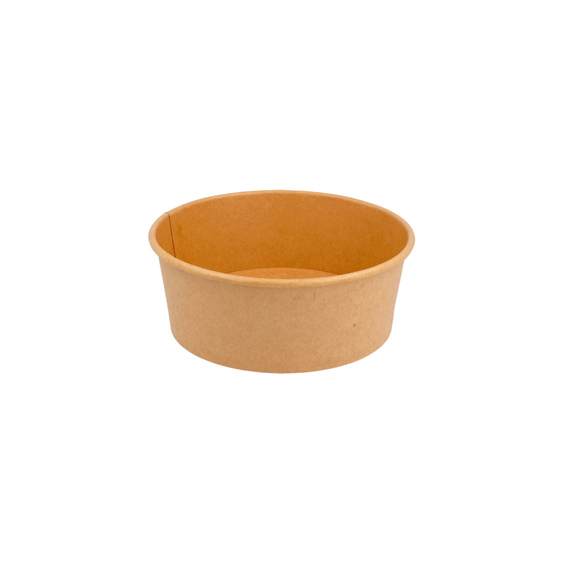POTS SALADIERS 750 ML - 25 oz 300 + 18 PE G/M2 Ø 15/12,8x6 CM NATUREL KRAFT (300 UNITÉ)