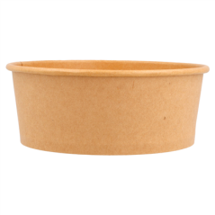 POTS SALADIERS 750 ML - 25 oz 300 + 18 PE G/M2 Ø 15/12,8x6 CM NATUREL KRAFT (300 UNITÉ)
