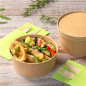 POTS SALADIERS 750 ML - 25 oz 300 + 18 PE G/M2 Ø 15/12,8x6 CM NATUREL KRAFT (300 UNITÉ)