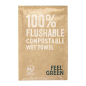 RINCE-DOIGTS FLUSHABLE KRAFT 'FEEL GREEN' 50 G/M2 6,8x10 CM BLANC CELLULOSE (1200 UNITÉ)