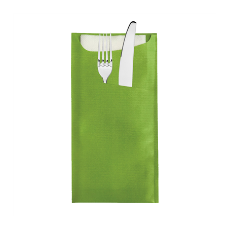 SACS COUVERTS + SERVIETTE AIRLAID BLANCHE 33x40 CM