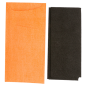 SACS COUVERTS + SERVIETTE AIRLAID NOIR 33x40 CM 'JUST IN TIME' 90 + 10PE G/M2 11,2x22,5 CM ORANGE CELLULOSE (250 UNITÉ)