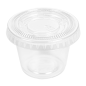 50 PETITS POTS + 50 COUVERCLES 30 ML Ø4,5x3,3 CM TRANSPARENT PP (24 UNITÉ)