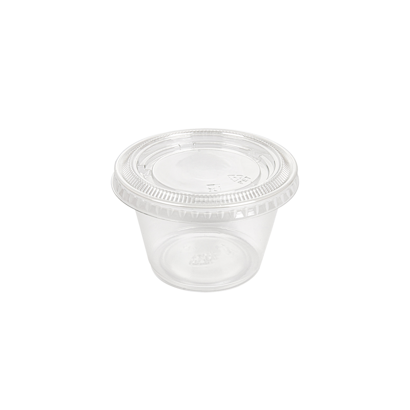 50 PETITS POTS + 50 COUVERCLES 120 ML Ø7,4x4,6 CM TRANSPARENT PP (24 UNITÉ)