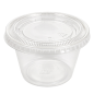 50 PETITS POTS + 50 COUVERCLES 120 ML Ø7,4x4,6 CM TRANSPARENT PP (24 UNITÉ)