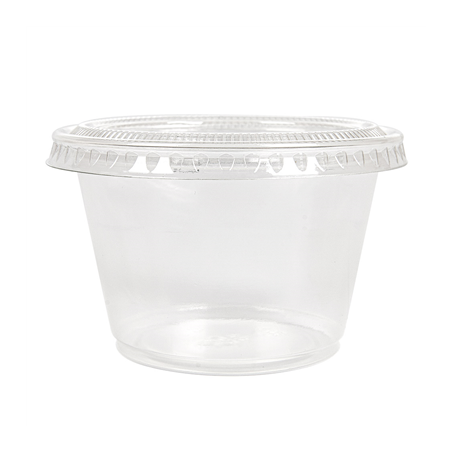 50 PETITS POTS + 50 COUVERCLES 120 ML Ø7,4x4,6 CM TRANSPARENT PP (24 UNITÉ)