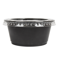 50 PETITS POTS + 50 COUVERCLES 100 ML Ø7,4x3,5 CM NOIR PP (24 UNITÉ)