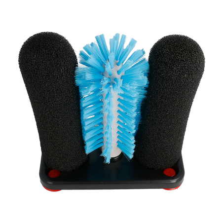 LAVE-VERRES 2 ÉPONGES + 1 BROSSES  10x18,7x19,5 CM ASSORTI LDPE (1 UNITÉ)