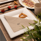 ASSIETTES CARRÉES 'BIONIC'  26,2x26,2x1,9 CM BLANC BAGASSE (300 UNITÉ)