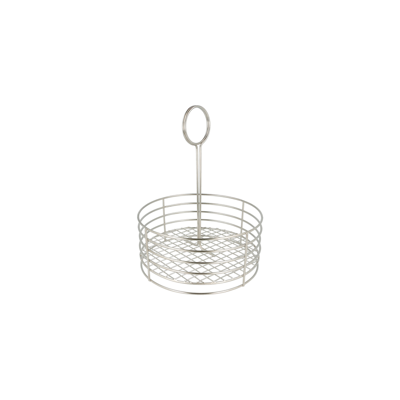 BASKET ROND  Ø 19x24 CM ARGENTE INOX (1 UNITÉ)