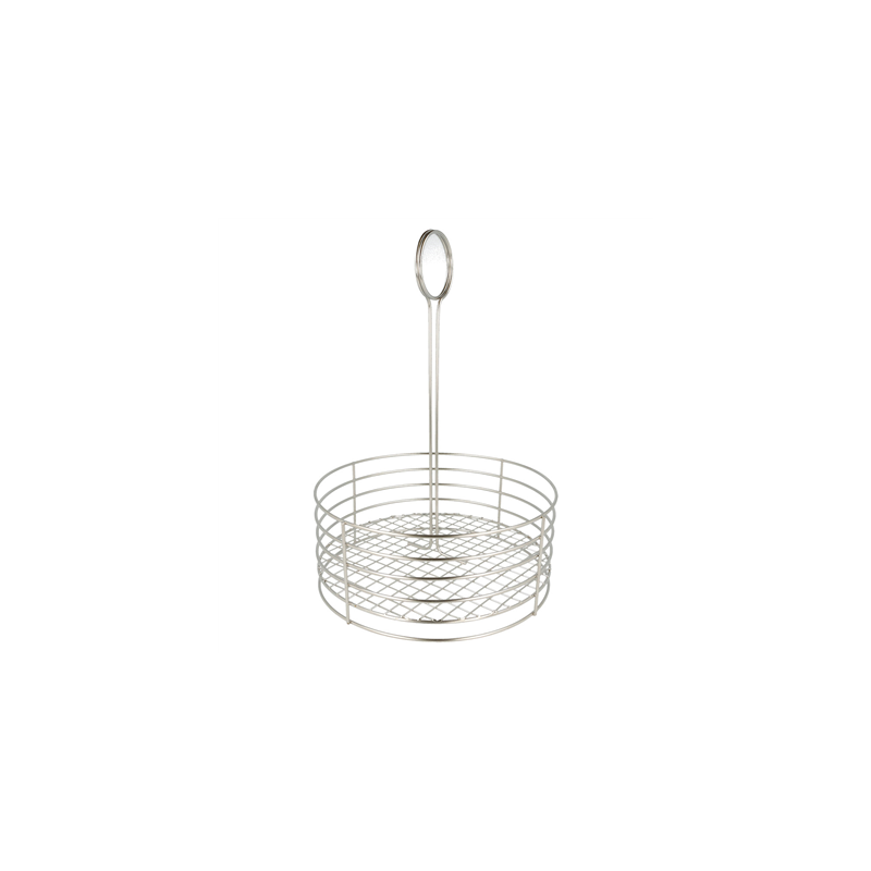 BASKET ROND  Ø 22x30,5 CM ARGENTE INOX (1 UNITÉ)