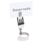 SUPPORTS ÉTIQUETTES DE TABLE "FOURCHETTE"  10 (h) CM ARGENTE INOX (12 UNITÉ)