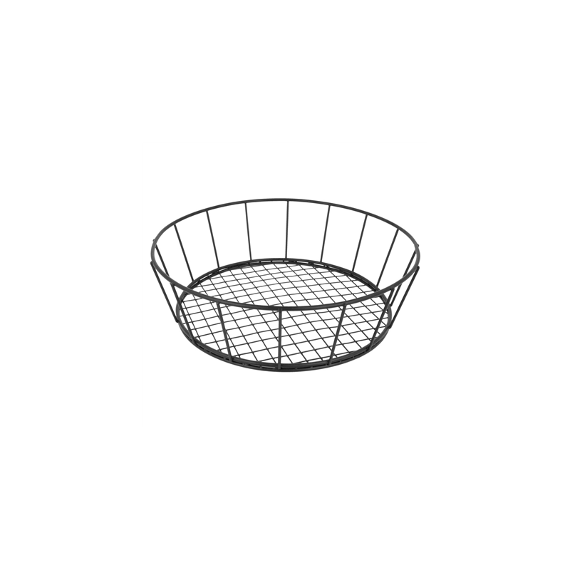 BASKET ROND  Ø 24,1x7 CM NOIR ACIER (12 UNITÉ)