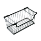 PANIER STACKABLE A/ANSES  33x27,5x22,7 CM NOIR ACIER (12 UNITÉ)