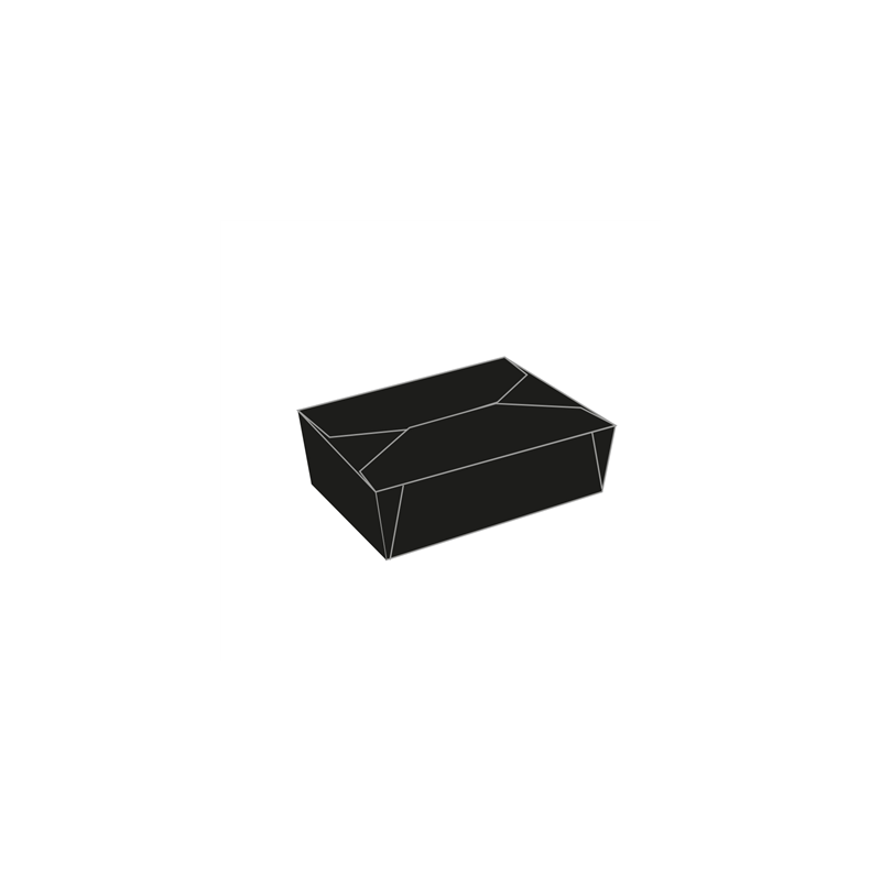 BOÎTES AMÉRICAINES MICRO-ONDABLES 1350 ML 350 G/M2+PP 15,3x12,1x6,4 CM NOIR CARTON (50 UNITÉ)
