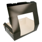 BOÎTES AMÉRICAINES AVEC FÊNETRE 1350 ML 300 G/M2 15,3x12,1x6,4 CM NOIR CARTON (300 UNITÉ)