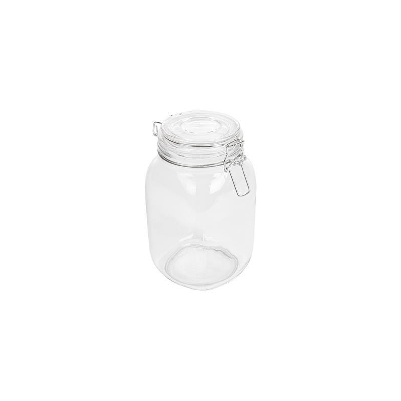 POT STOCKAGE + FERMETURE CLIP 'WAKI GLASS' 1,5 L Ø 10,5x19,5 CM TRANSPARENT VERRE (12 UNITÉ)
