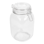 POT STOCKAGE + FERMETURE CLIP 'WAKI GLASS' 1,5 L Ø 10,5x19,5 CM TRANSPARENT VERRE (12 UNITÉ)