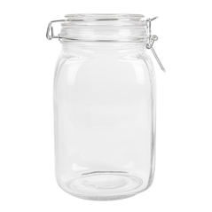 POT STOCKAGE + FERMETURE CLIP 'WAKI GLASS' 1,5 L Ø 10,5x19,5 CM TRANSPARENT VERRE (12 UNITÉ)