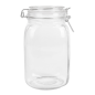 POT STOCKAGE + FERMETURE CLIP 'WAKI GLASS' 1,5 L Ø 10,5x19,5 CM TRANSPARENT VERRE (12 UNITÉ)