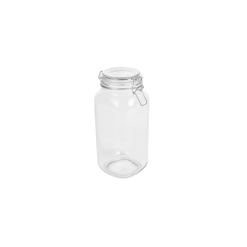POT STOCKAGE + FERMETURE CLIP 'WAKI GLASS' 2 L Ø 10,5x26 CM TRANSPARENT VERRE (12 UNITÉ)