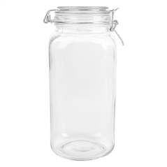 POT STOCKAGE + FERMETURE CLIP 'WAKI GLASS' 2 L Ø 10,5x26 CM TRANSPARENT VERRE (12 UNITÉ)