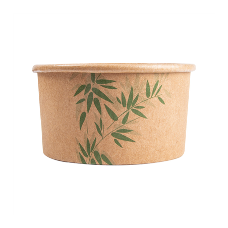 POTS À GLACES 'FEEL GREEN' 90 ML 210 + 18 PE G/M2 Ø7,2x4 CM MARRON CARTON (2000 UNITÉ)