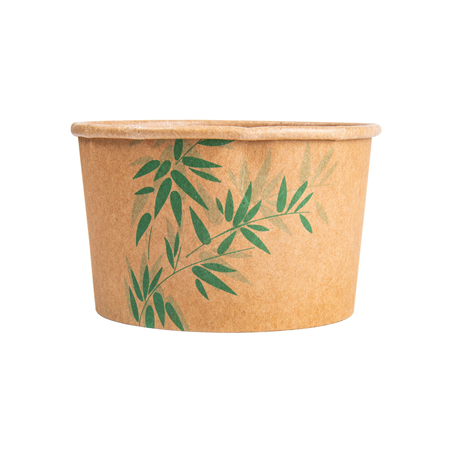 POTS À GLACES 'FEEL GREEN' 240 ML 250 + 18 PE G/M2 Ø9,4x5,5 CM MARRON CARTON (2000 UNITÉ)